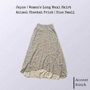 Japna | Women’s Long Maxi High Waist Skirt Animal Cheetah Print | Size Small